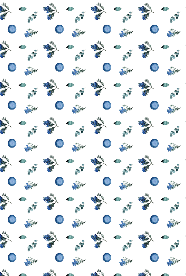 Gift Wrapping Paper Blue Flowers