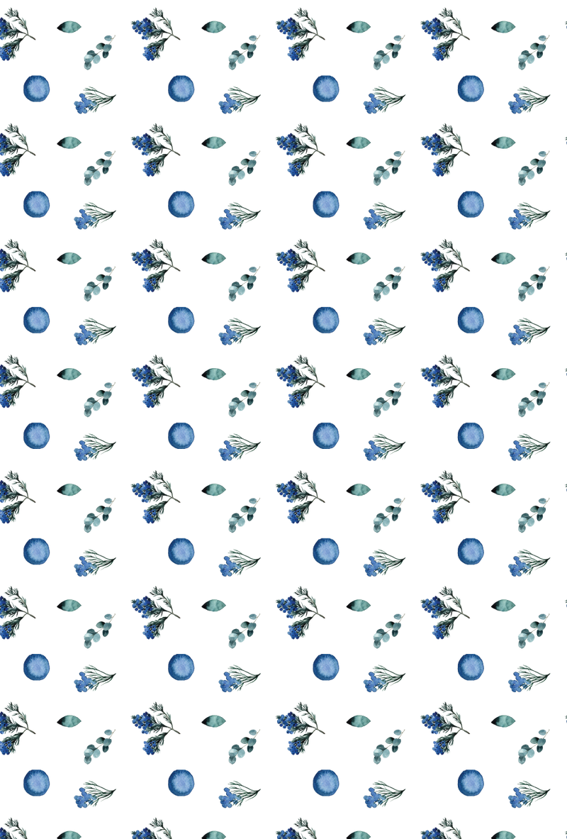 Gift Wrapping Paper Blue Flowers